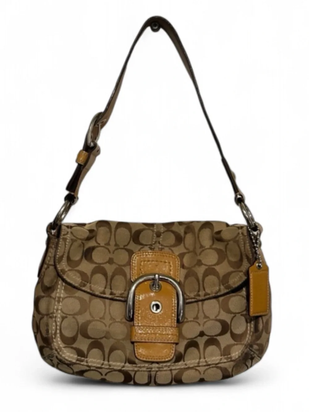 COACH Vintage Soho Signature Flap Shoulder Bag VTG Y2K (F15668)